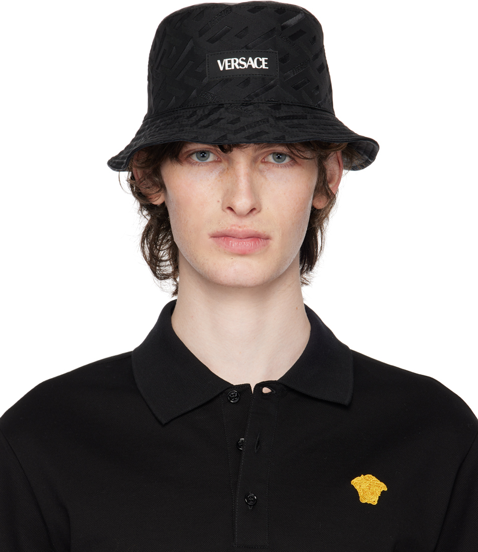 Versace La Greca Bucket Hat In Black
