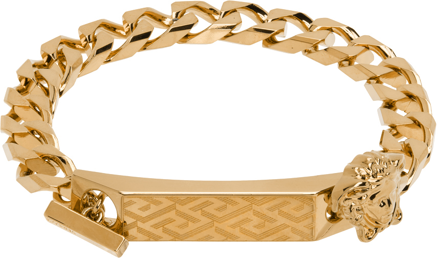 Versace Medusa Plaque Bracelet In Gold