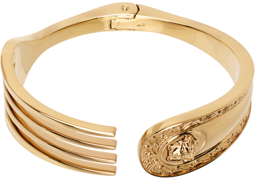 Versace: Gold Medusa Cutlery Bracelet | SSENSE Canada