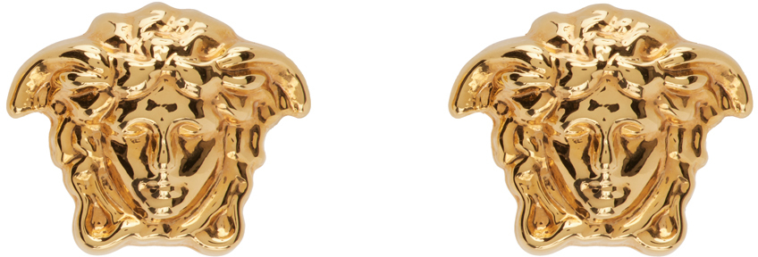 Versace Gold Medusa Stud Earrings
