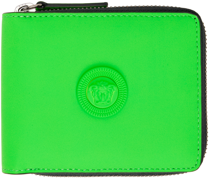 Versace Green Medusa Biggie Bifold Wallet