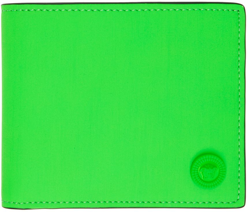 Versace Green Medusa Biggie Bifold Wallet