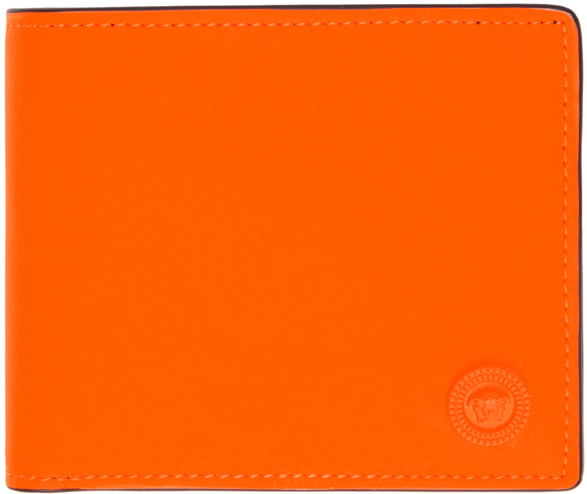 Versace Orange Medusa Biggie Bifold Wallet