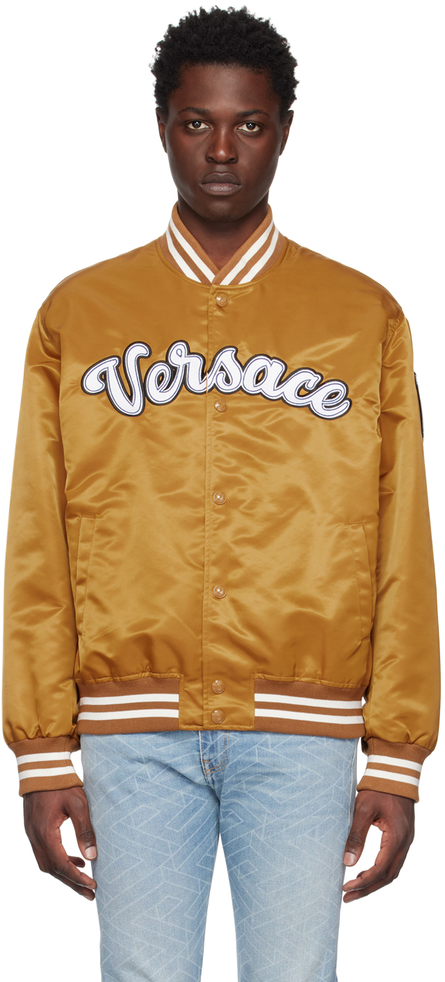Gold Varsity Jacket by Versace on Sale