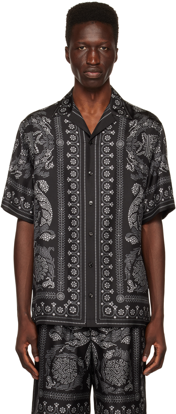 Versace: Black Barocco Shirt | SSENSE