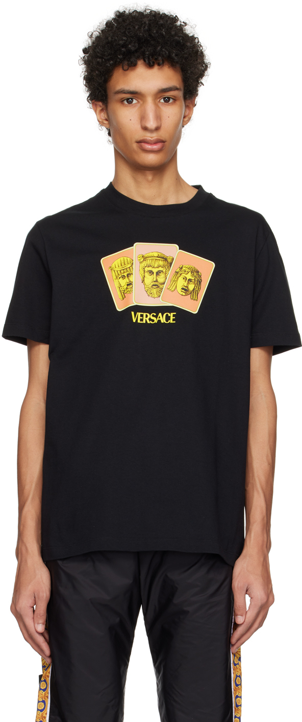 Versace Medusa-print Cotton T-shirt In Black