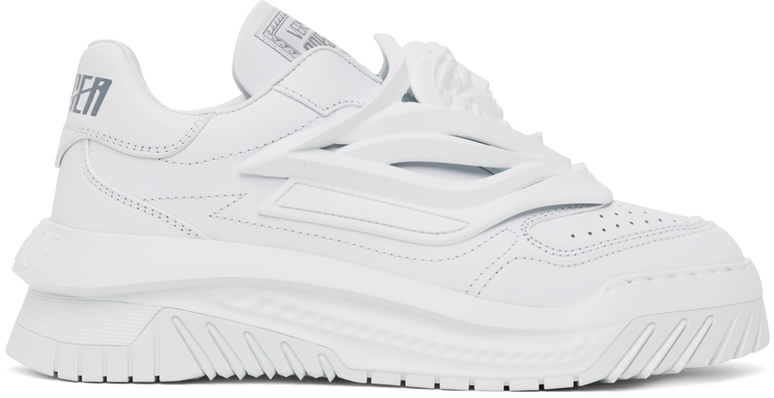 Shop Versace White Odissea Sneakers In 1w010 White