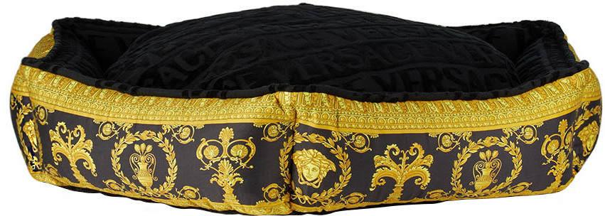 VERSACE YELLOW & BLACK LARGE BAROCCO PET BED 