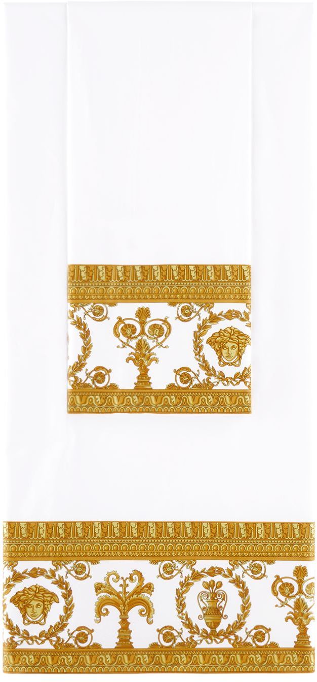 Versace White 'i Love Baroque' Bedding Set, Queen In Z7010