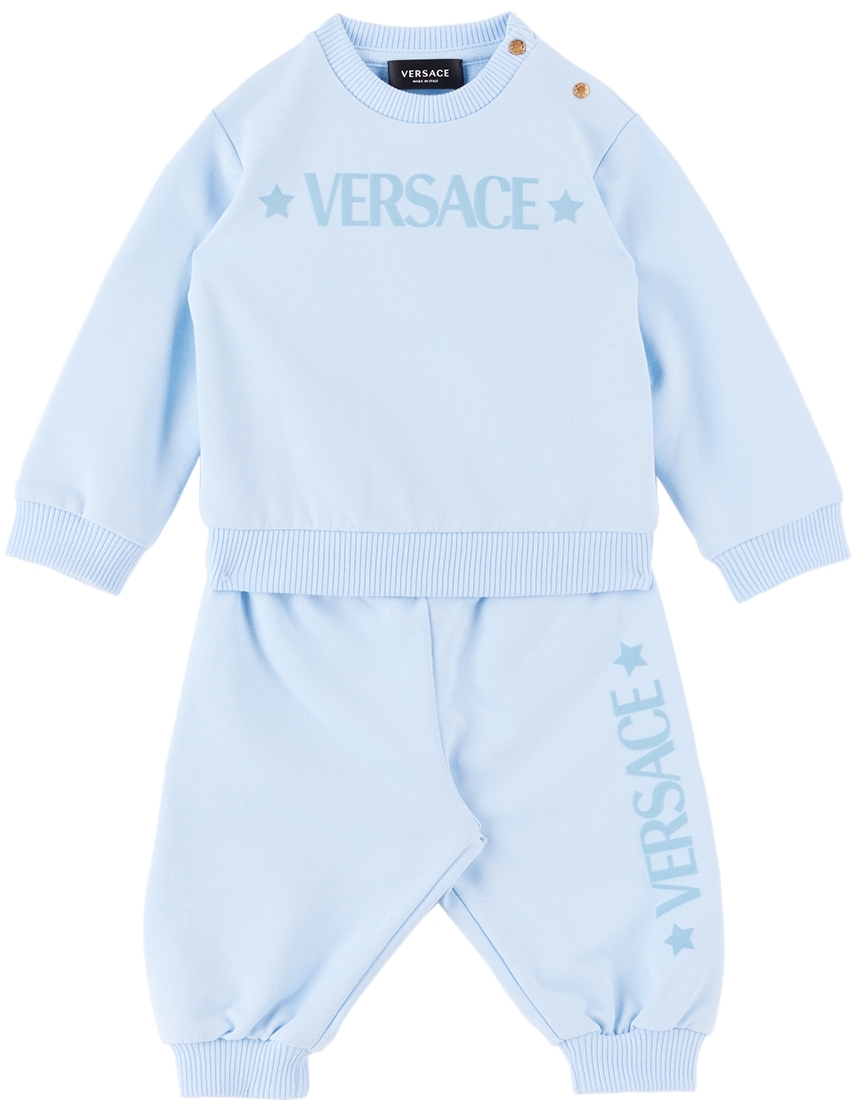 Versace Baby Blue Flocked Sweatsuit