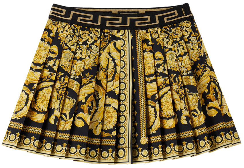 Versace Baby Black & Gold Barocco Skirt