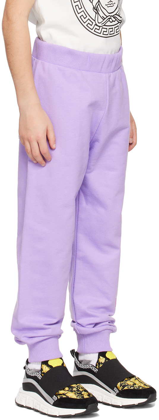 Versace Medusa Safety Pin-print Track Pants In 2l690 Baby Violet+mu