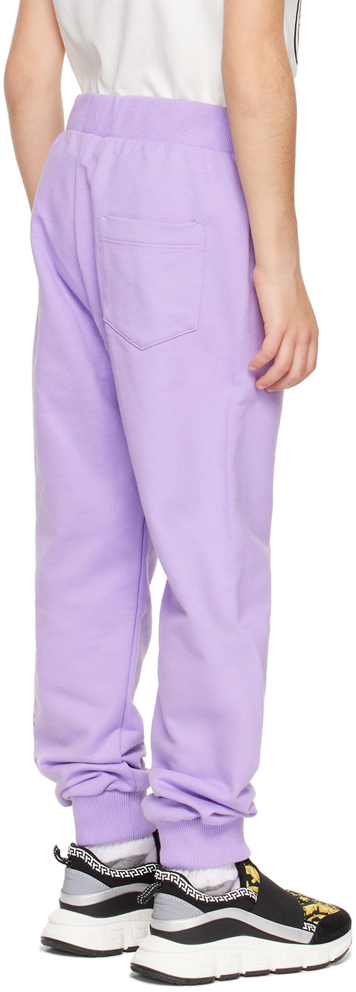 Versace Medusa Safety Pin-print Track Pants In 2l690 Baby Violet+mu