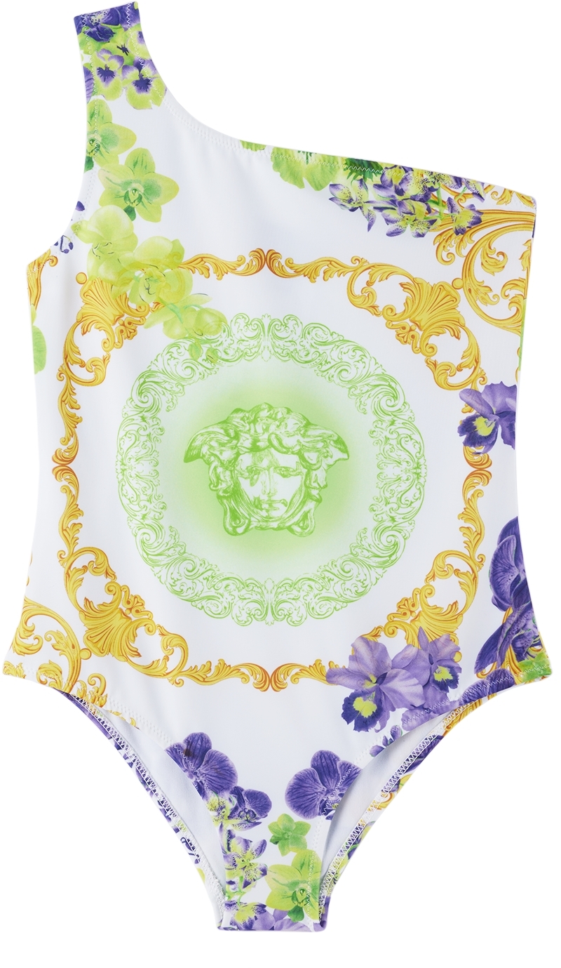Versace One-shoulder Swimsuit In 白色
