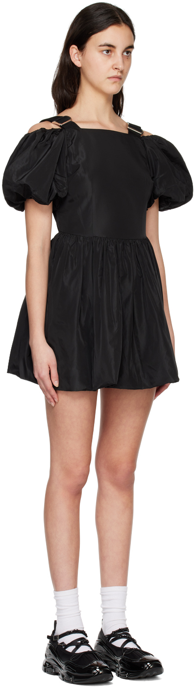 Simone Rocha Puff-sleeve Mini Dress With Slider Straps In Black