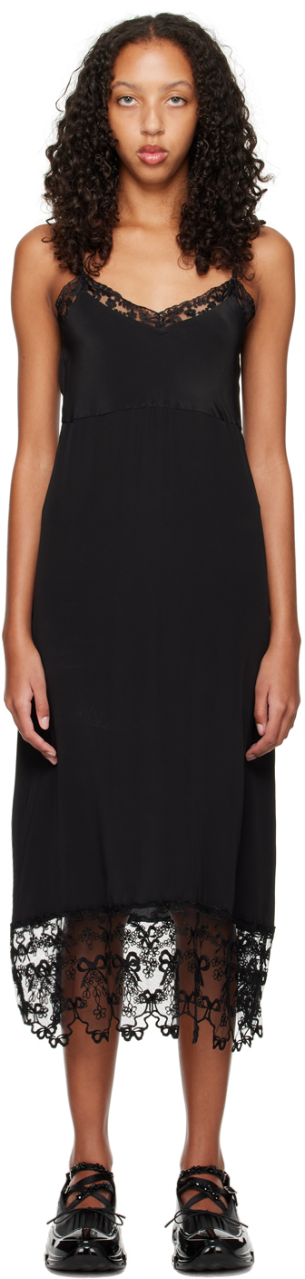 Simone Rocha Black Sweetheart Midi Dress