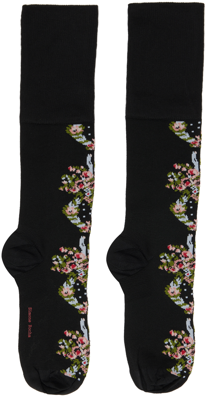 Simone Rocha: Black Wreath Socks | SSENSE UK