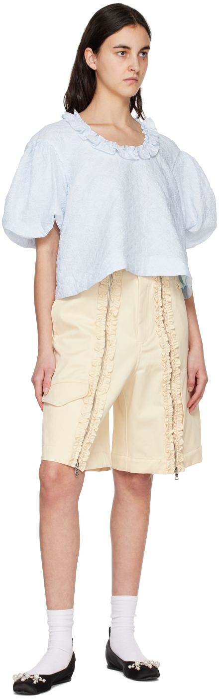 Simone Rocha Off-white Ruffle Shorts In Cream
