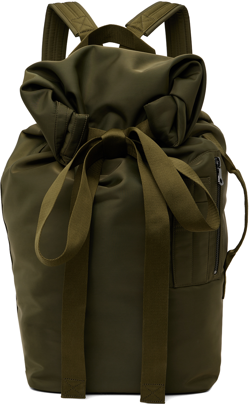 Simone Rocha Khaki Large Bow Tie Backpack SSENSE Canada