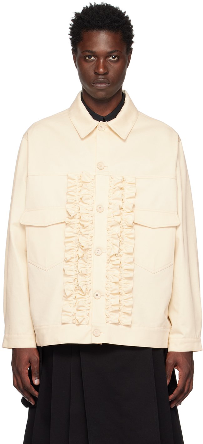 Simone Rocha Off-white Utility Jacket In Cream/pearl