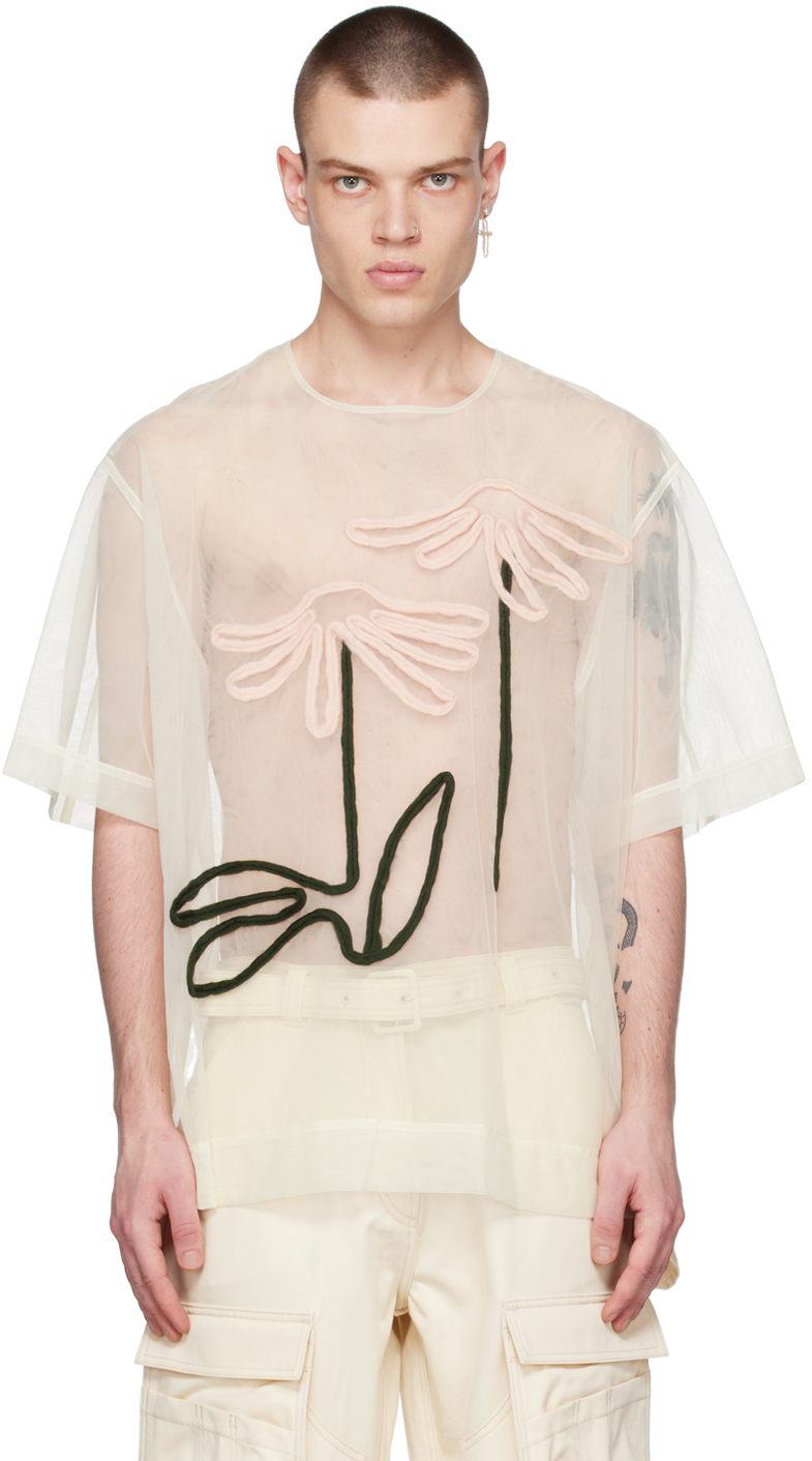 Simone Rocha Off-White Embroidered T-Shirt