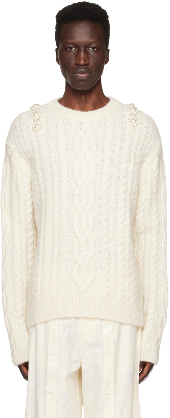 Simone Rocha White Embellished Sweater