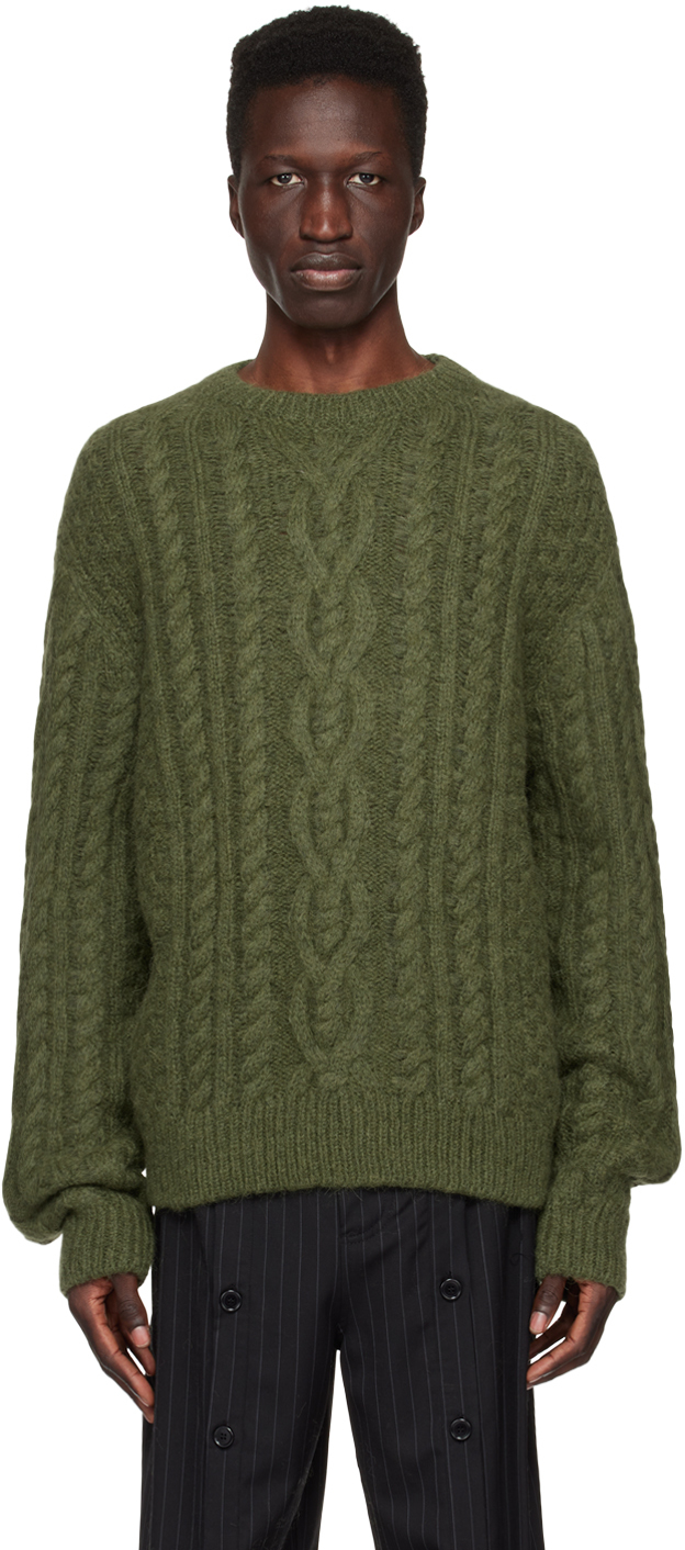 Simone Rocha: Green Embellished Sweater | SSENSE Canada