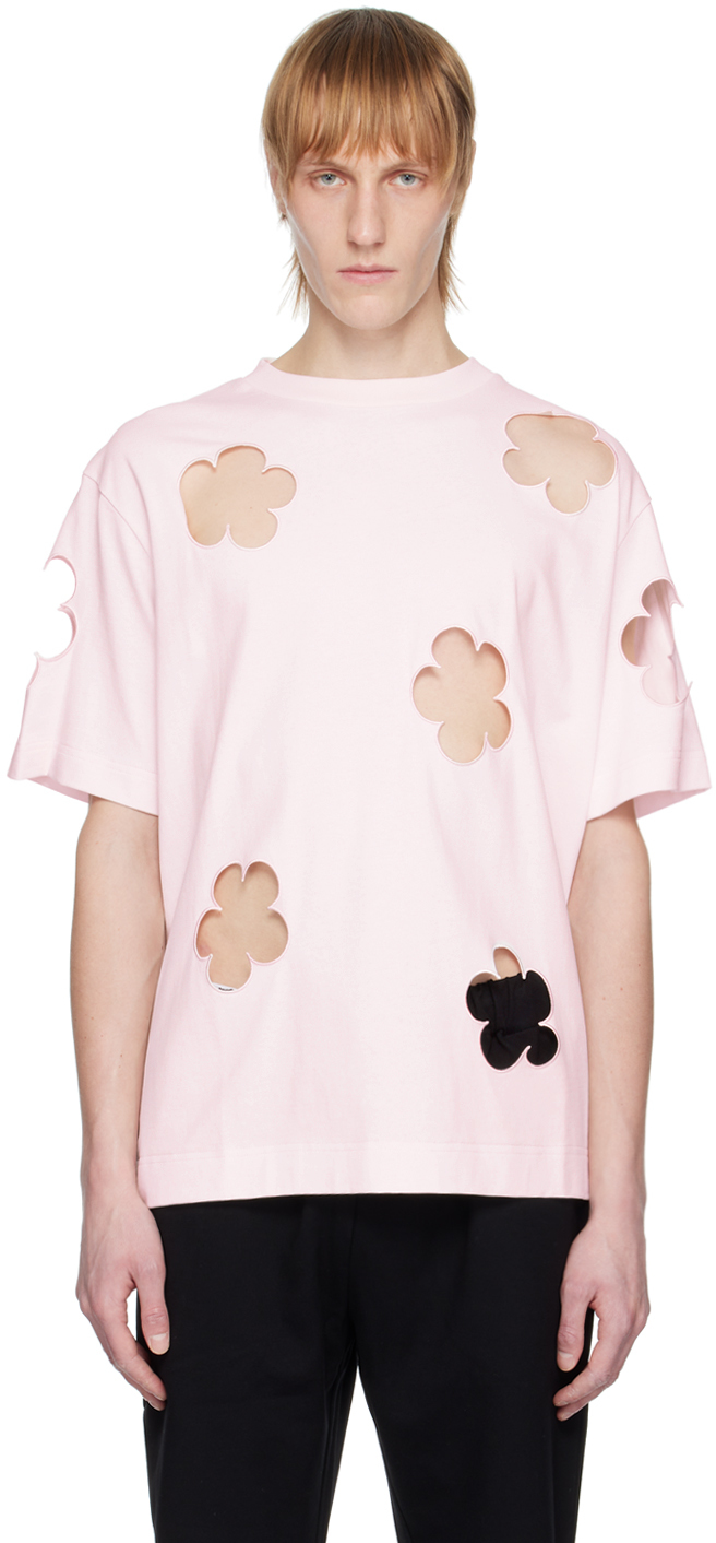 Simone Rocha Pink Cut Out T-Shirt