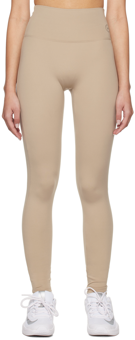Héros Beige 'the High' Sport Leggings In Taupe