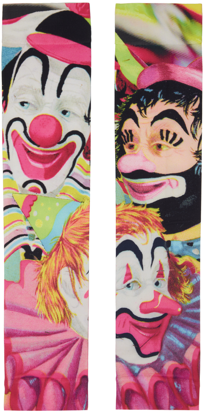 Tyt Multicolor 'u Dropped Ur Clown Nose' Arm Warmers In Pink
