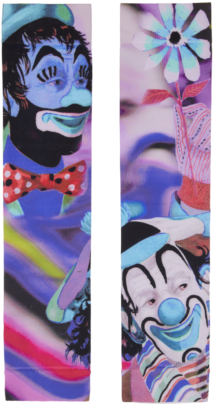 Tyt Multicolor 'a Few Clowns Short Of A Circus' Arm Warmers In Blue