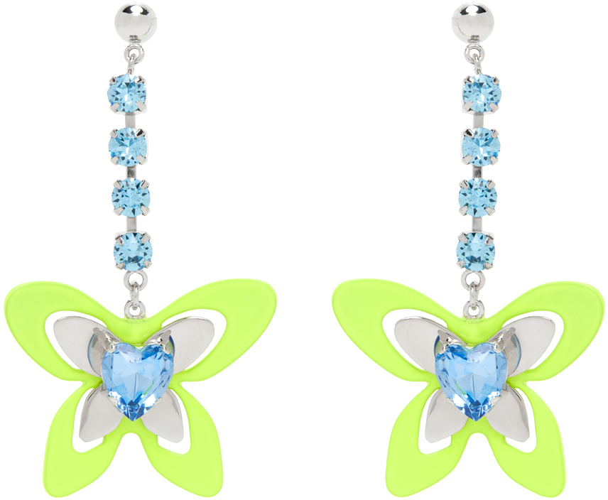 Silver & Blue Butterfly Earrings
