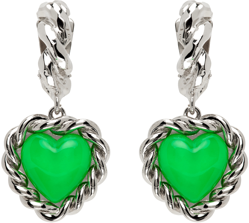 Safsafu Silver & Green Limelight Earrings