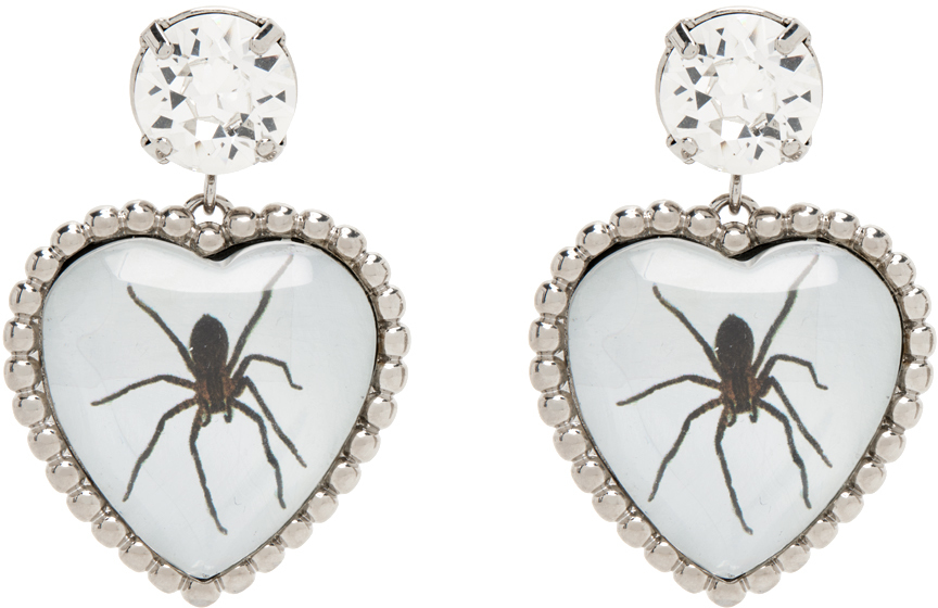 SSENSE Exclusive Silver Spider Bff Earrings