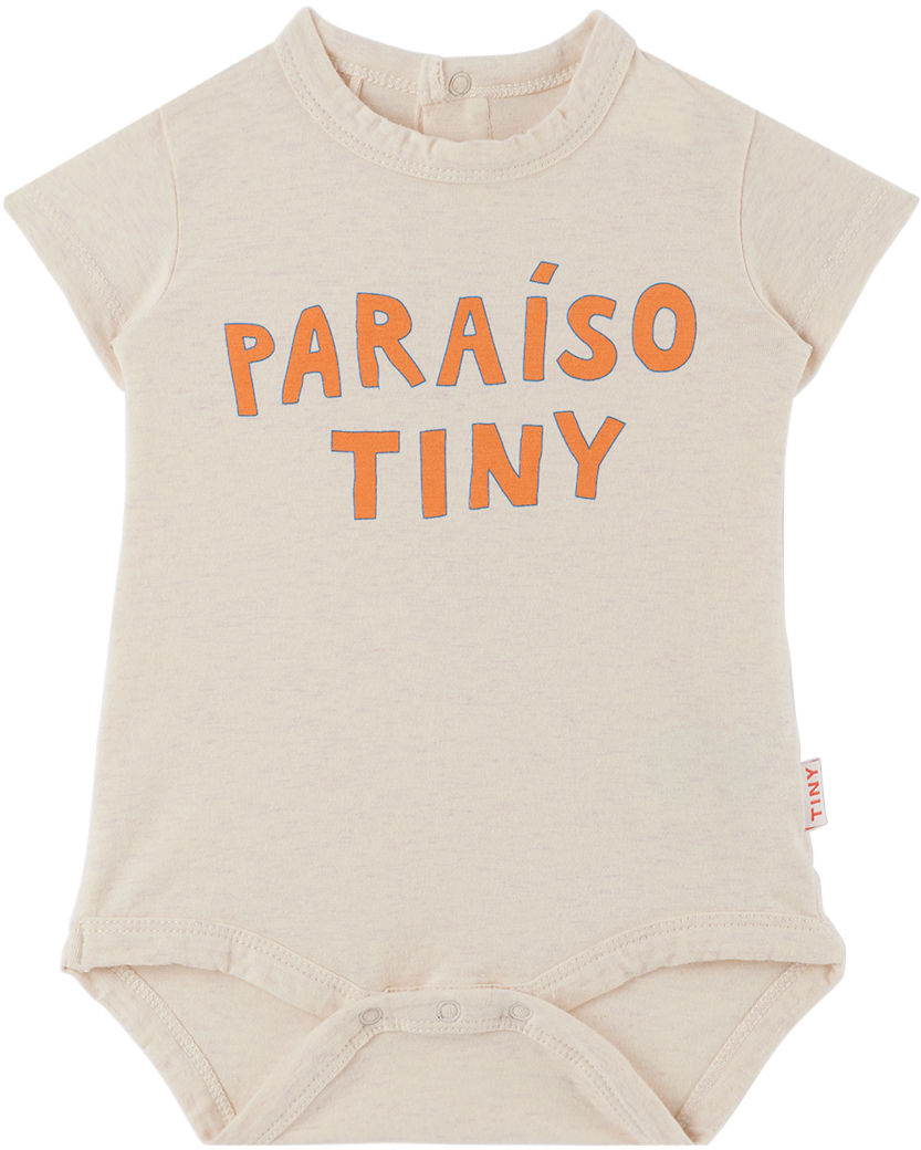 Baby Beige 'Paraíso Tiny' Bodysuit by TINYCOTTONS on Sale