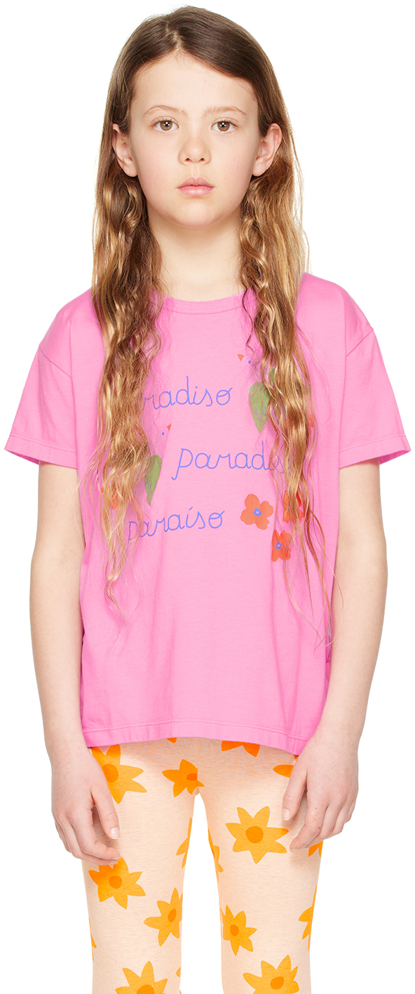 Tinycottons Kids Pink 'paradiso' T-shirt In L12 Gardenia