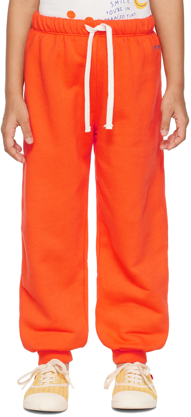 Tinycottons Kids Orange 'tiny' Lounge Pants In J08 Summer Red