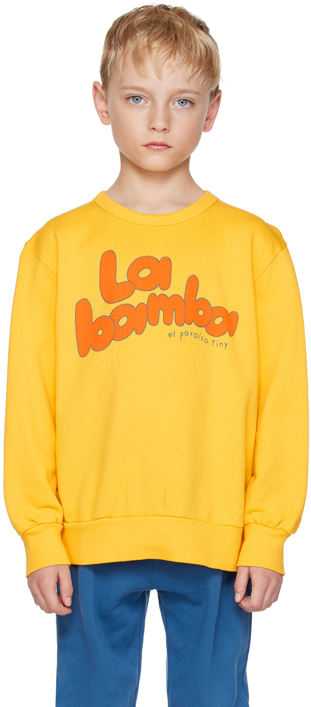Tinycottons Kids Yellow 'la Bamba' Sweatshirt In L59 Yellow/tangerine