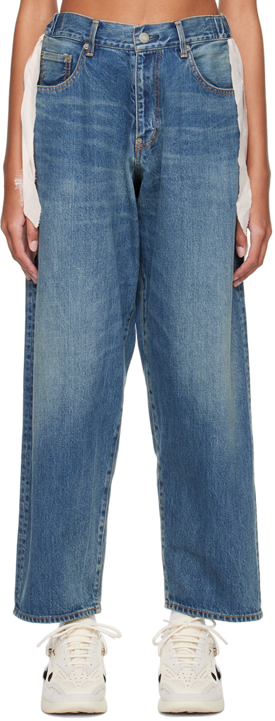 Undercover: Blue Fringed Jeans | SSENSE