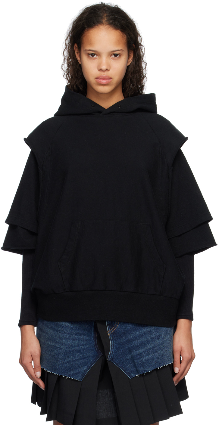 Black Layered Hoodie by UNDERCOVER on Sale