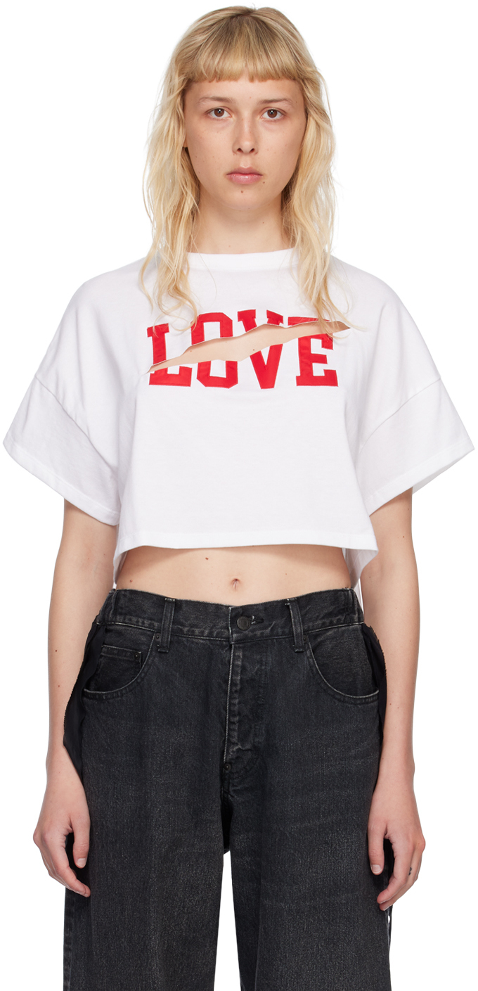 Shop Undercover White 'love' T-shirt