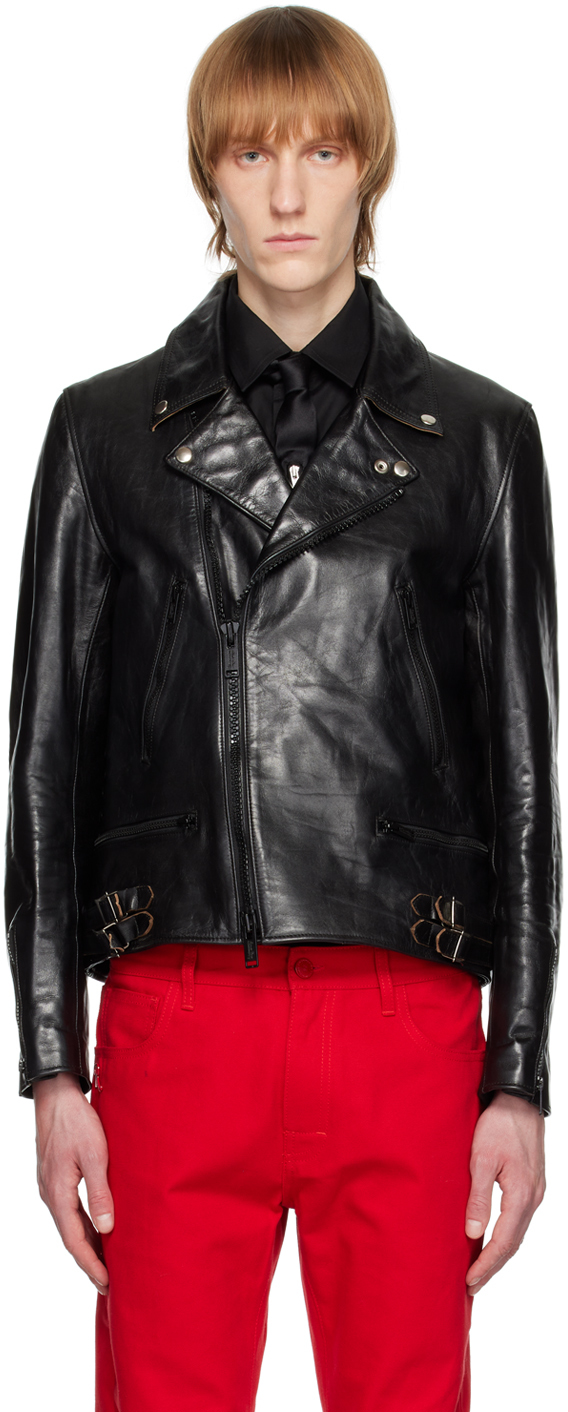 UNDERCOVER: Black Zip-Up Leather Jacket | SSENSE