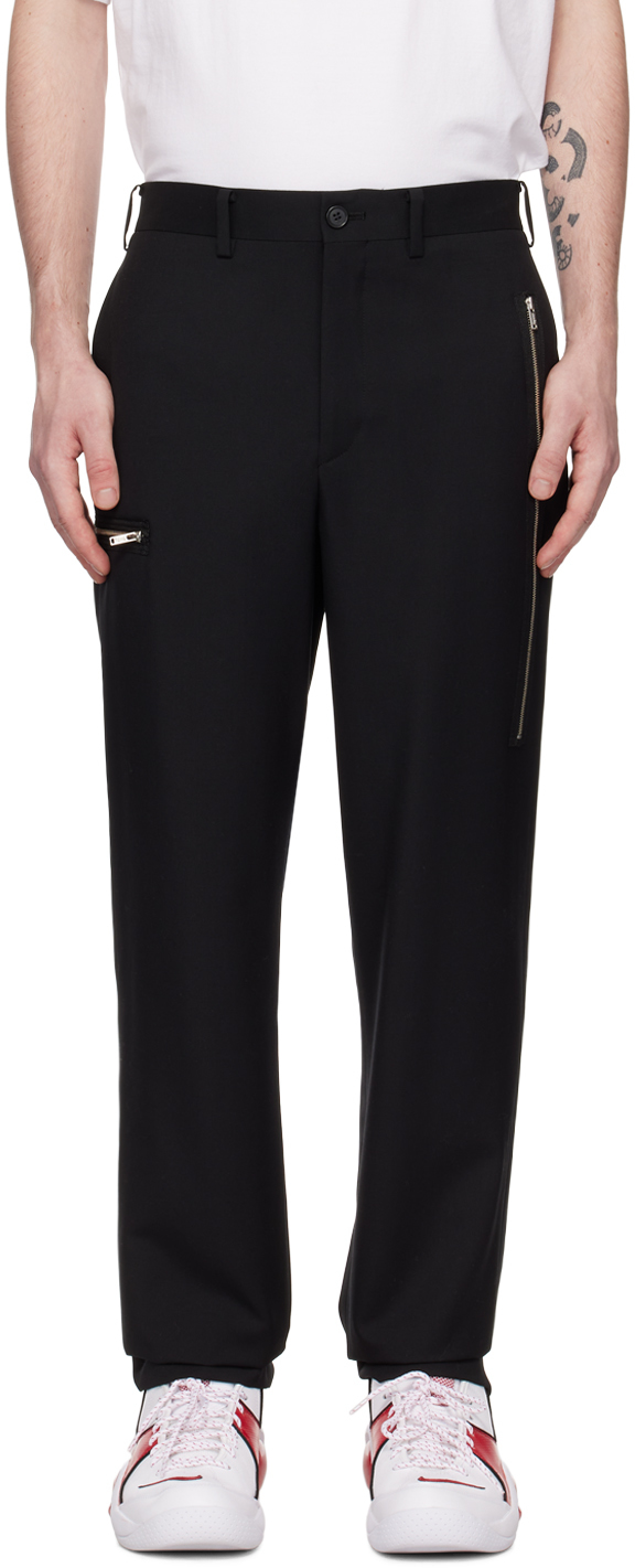 Black Zip Trousers by UNDERCOVER on Sale