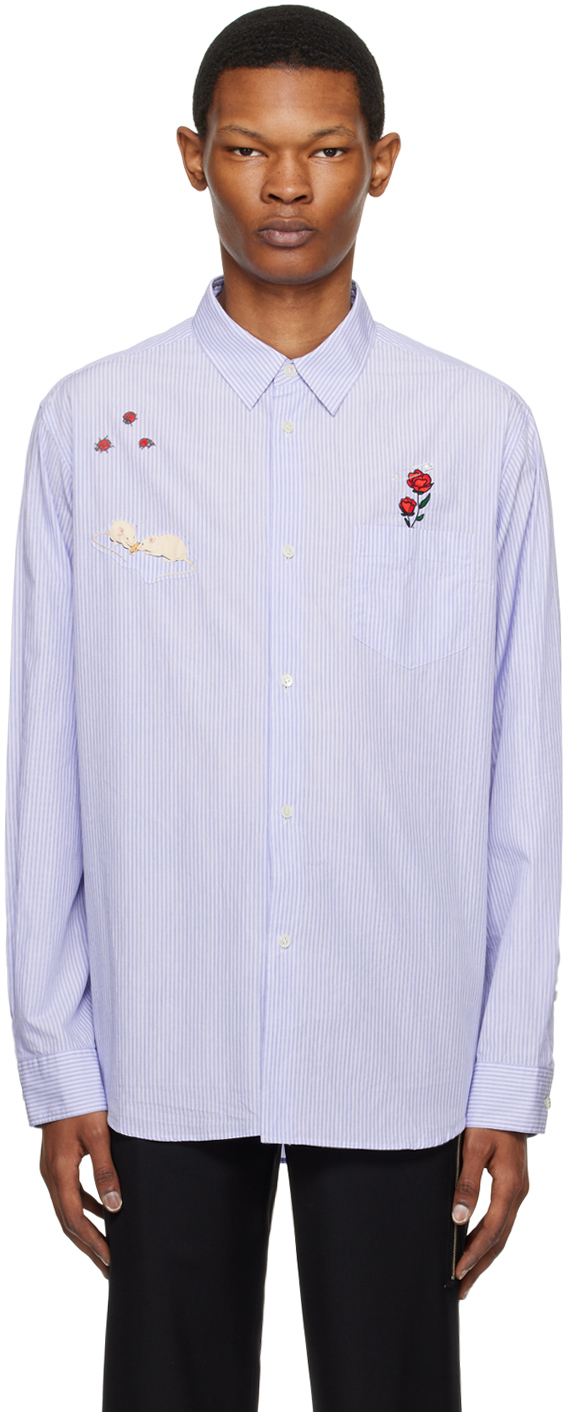 UNDERCOVER BLUE EMBROIDERED SHIRT