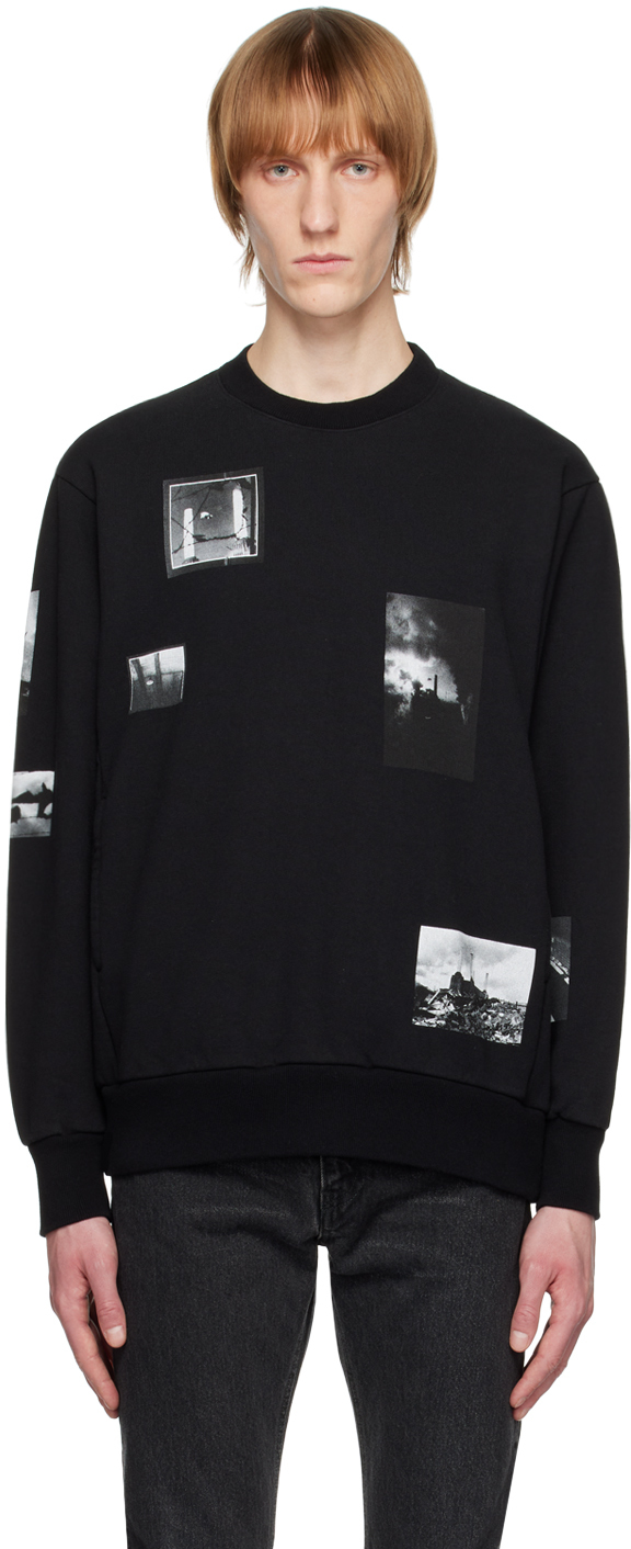 Black Printed Sweatshirt by UNDERCOVER on Sale