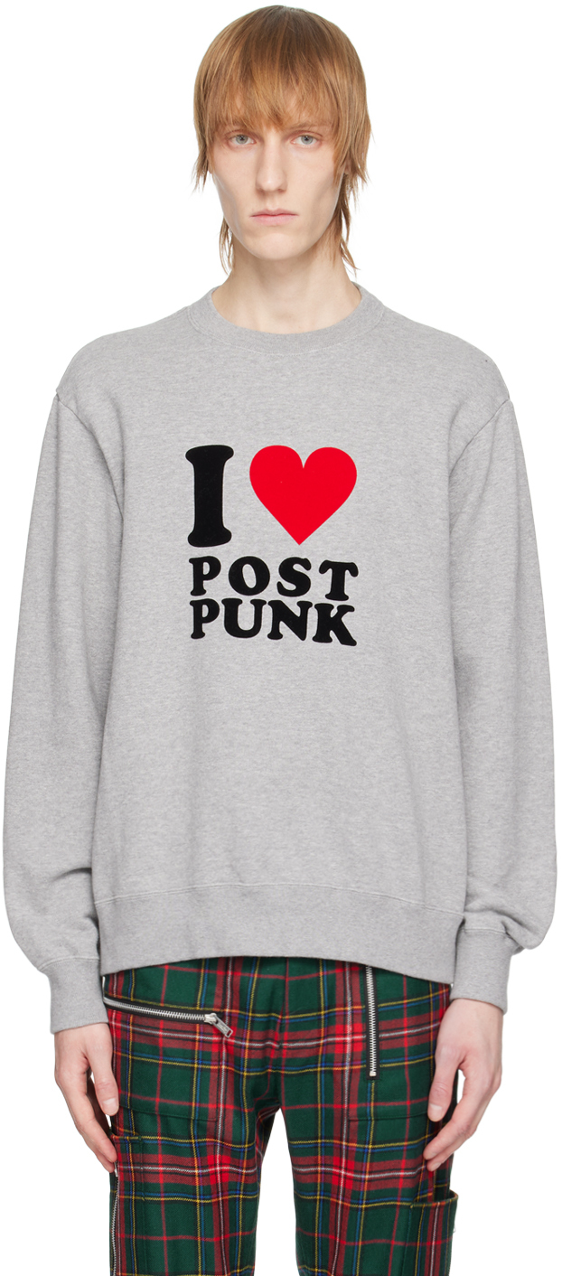 Undercover Gray 'i Love Post Punk' Sweatshirt | ModeSens