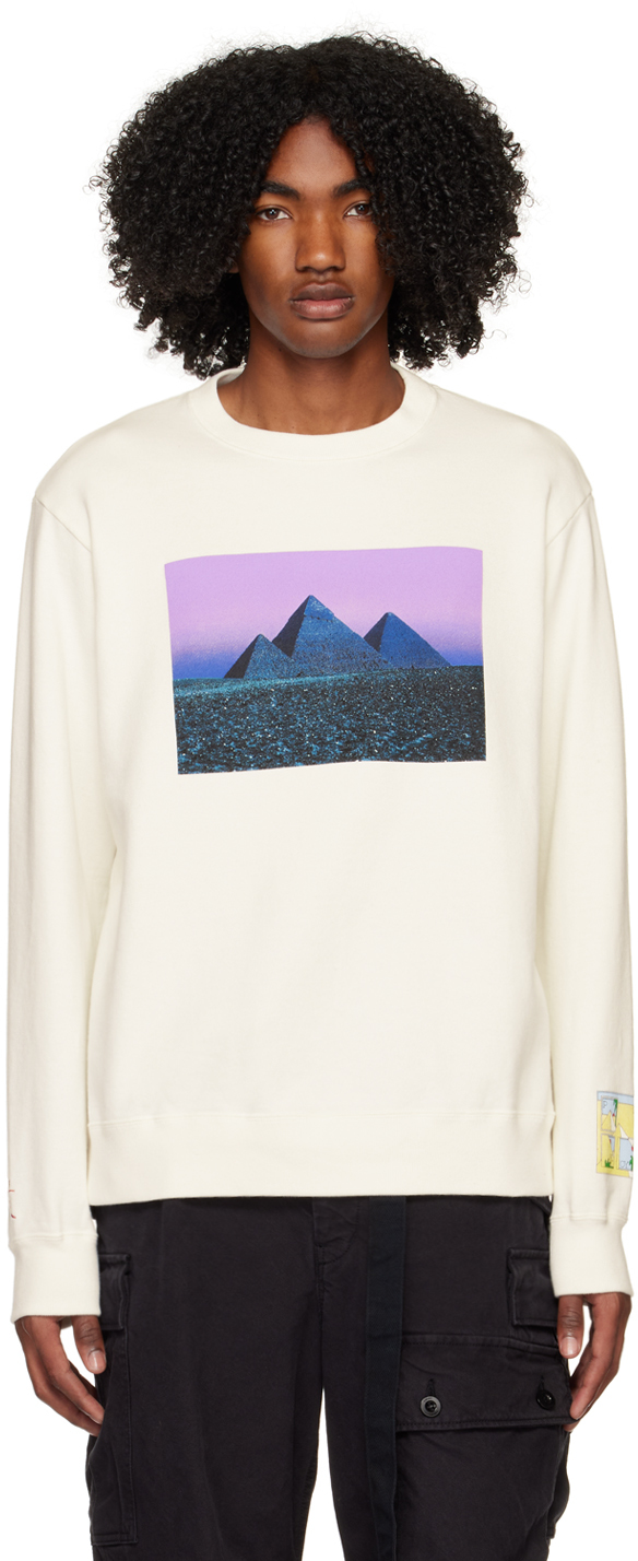 Shop Undercover Off-white Graphic Sweatshirt In Ivory