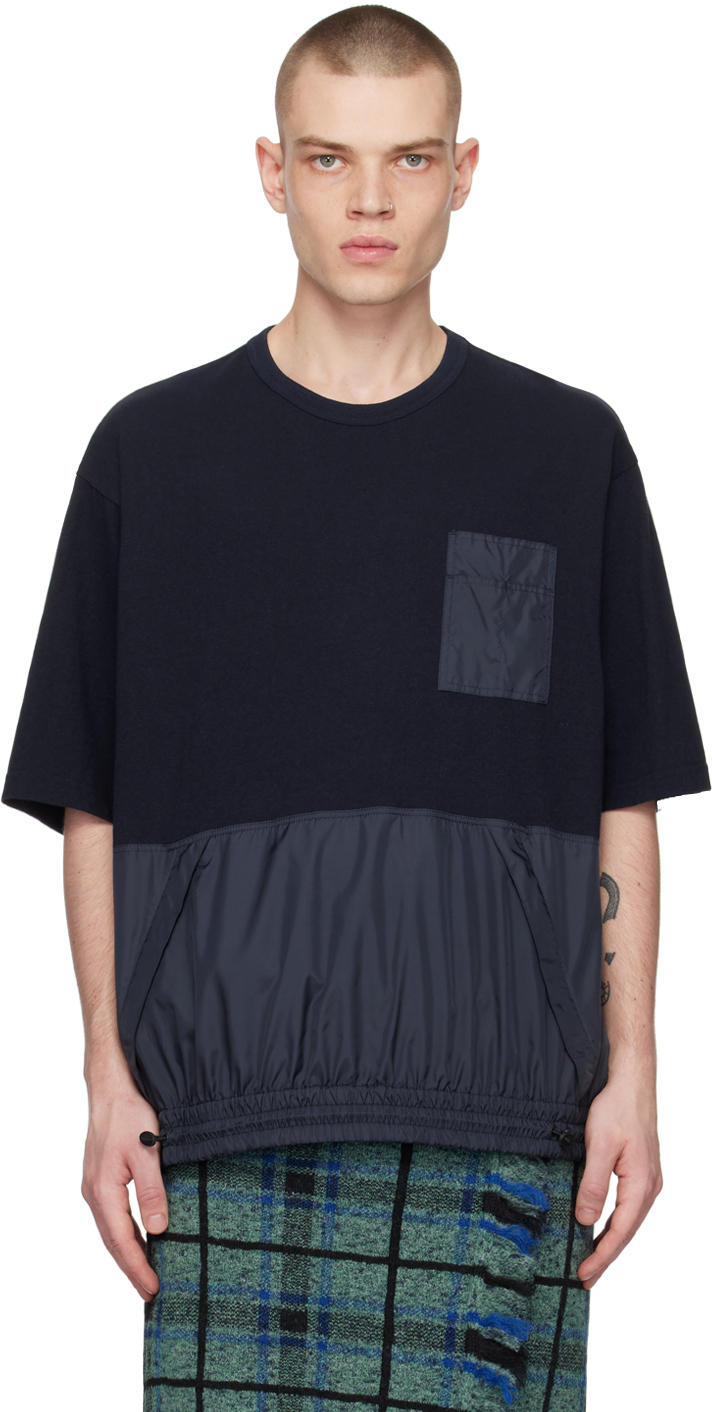 Undercover Navy Paneled T-shirt In Black