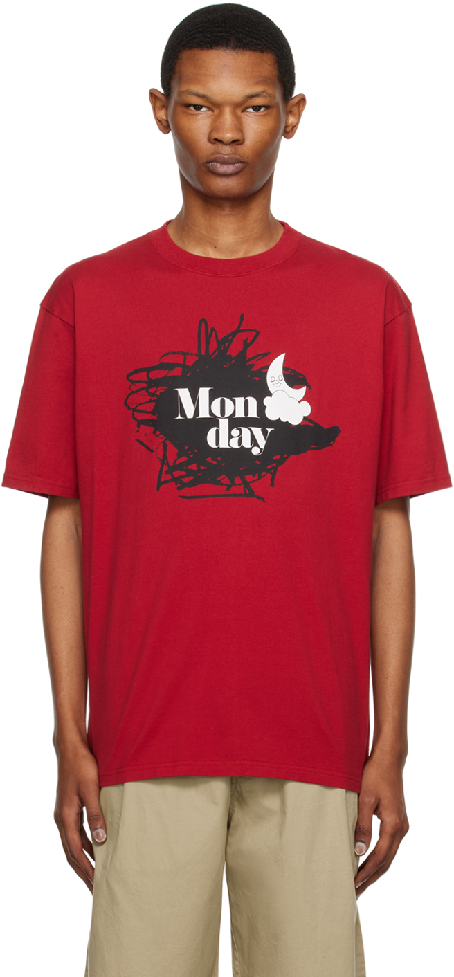 Undercover Red 'monday' T-shirt In Dark Red