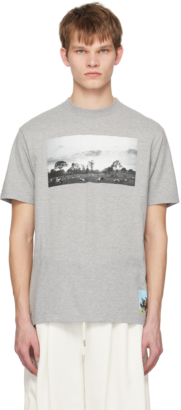 Undercover Grey Graphic T-shirt In Top Grey